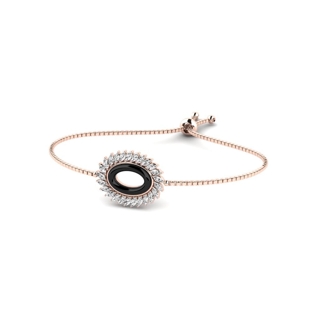14k Oro Rosa Moissanita Pulsera de Mujer Rapozo