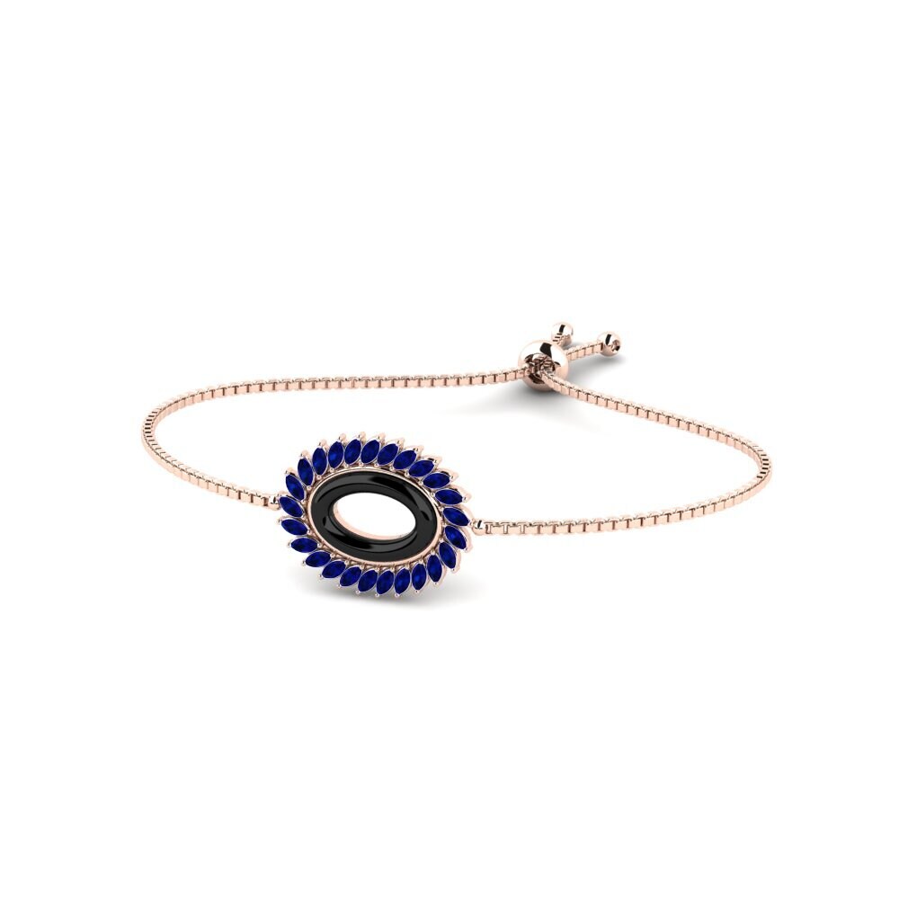 18k Oro Rosa Zafiro Pulsera de Mujer Rapozo