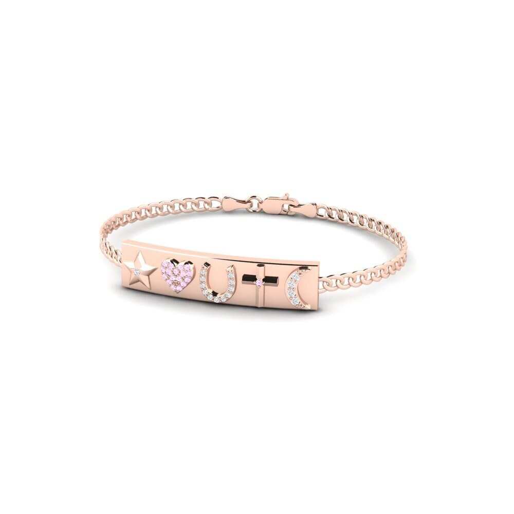 18ct Rose Gold Pink Sapphire Women's Bracelet Raqote
