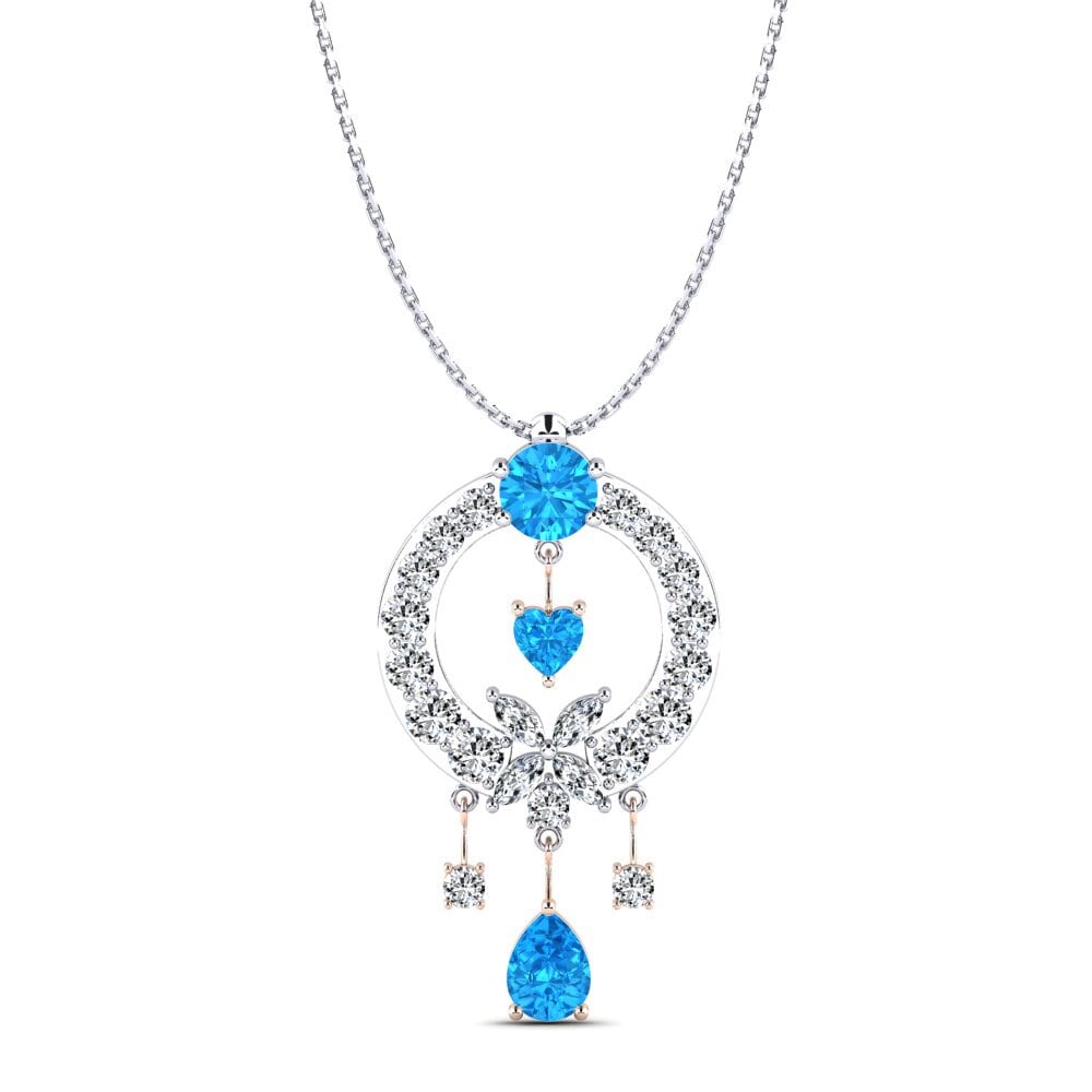 Blue Topaz Women's Pendant Raven