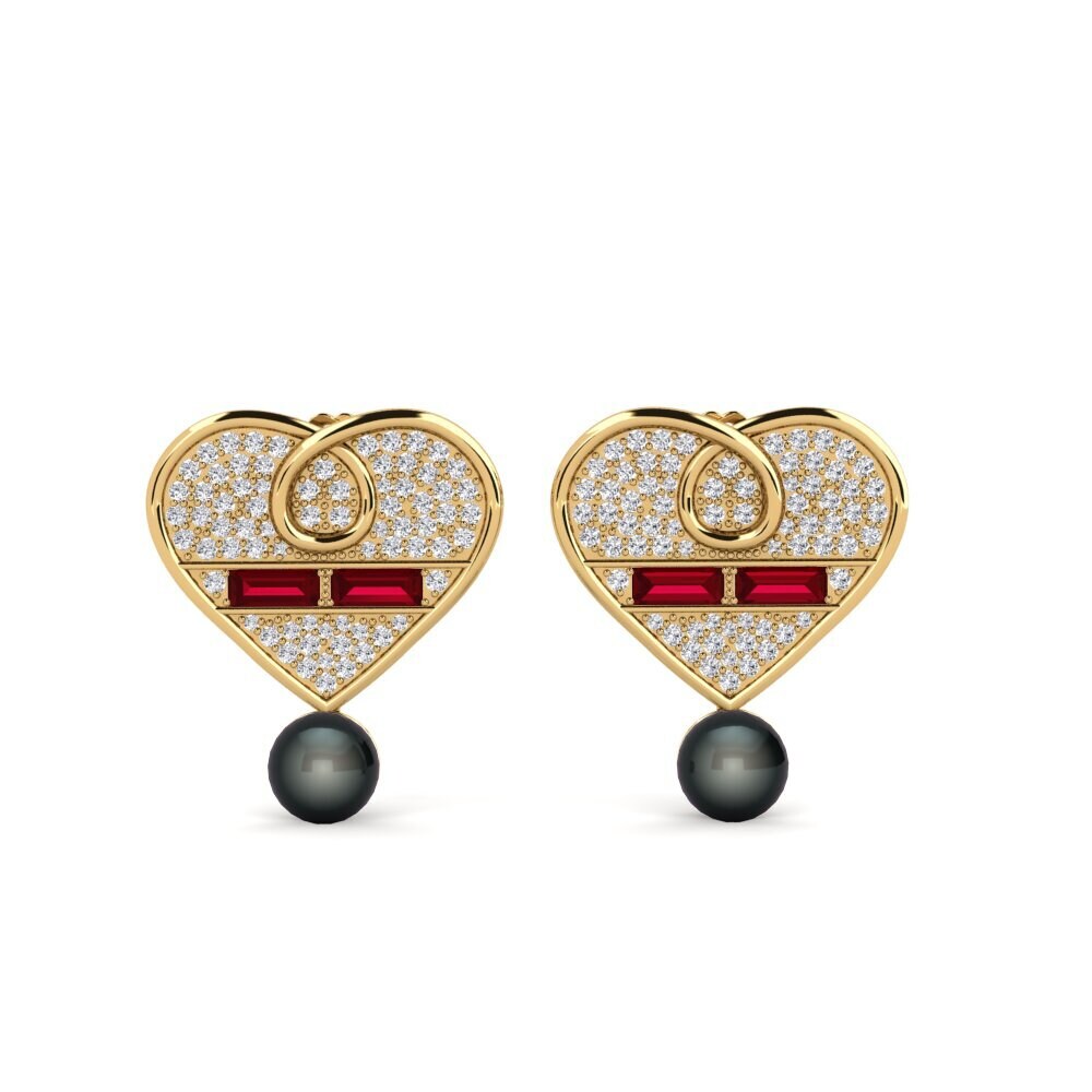 Red Zirconia Women's Earring Ravnoteza