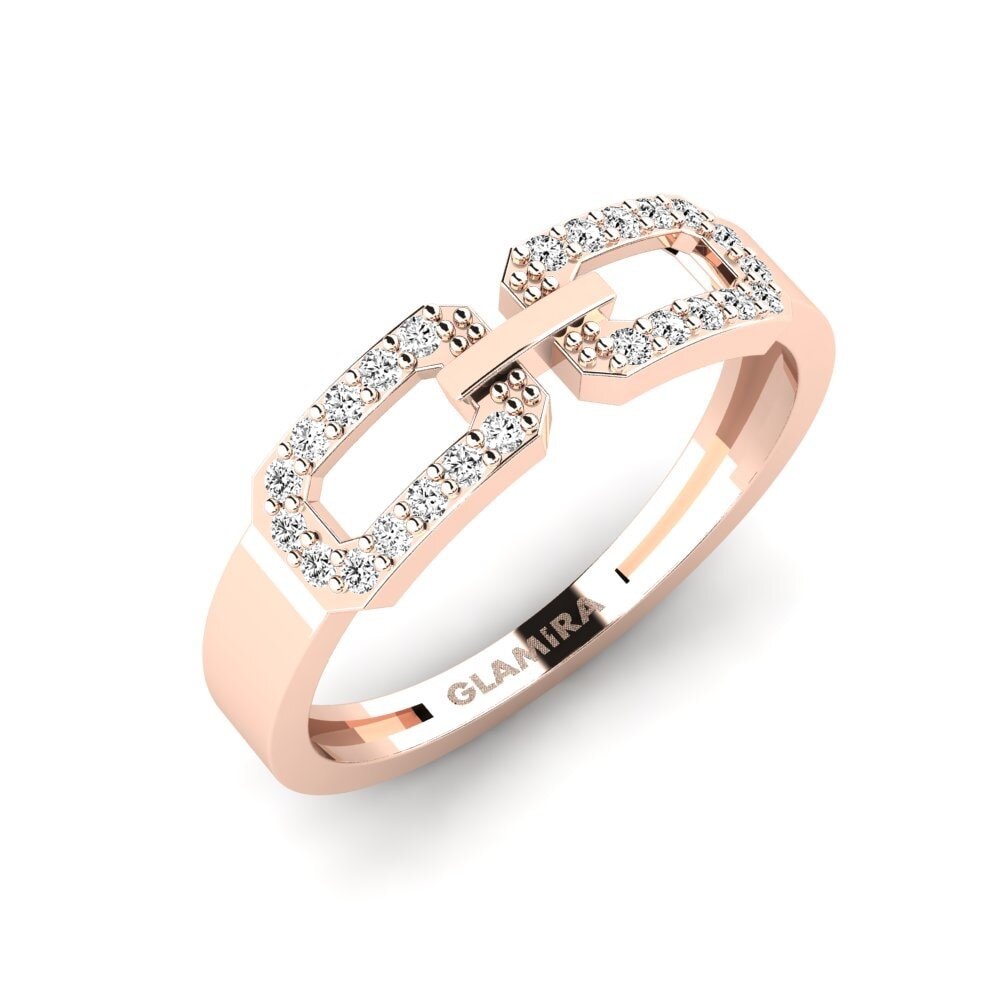 14k Oro Rosa Moissanita Anillo Razem
