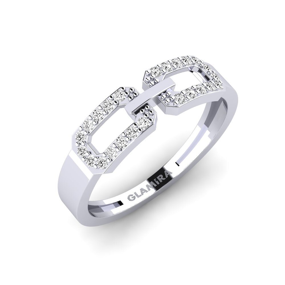 9k Oro Blanco Moissanita Anillo Razem