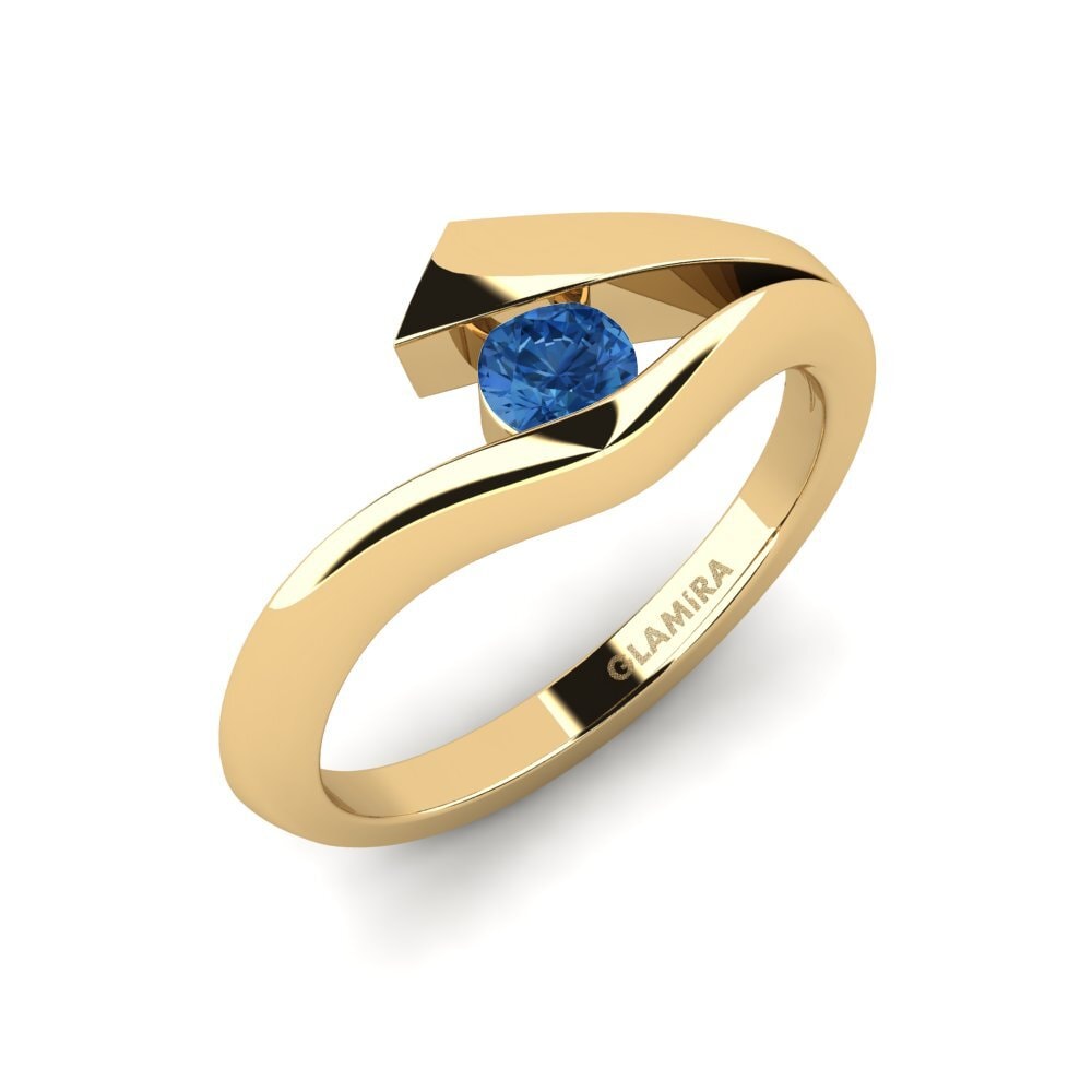 Dark Blue Zirconia Engagement Ring Evie 0.25 crt