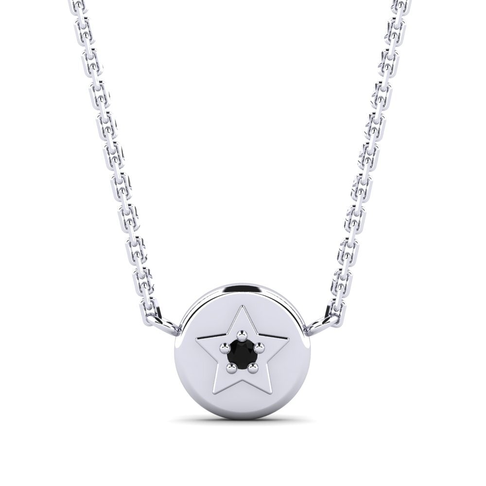 Platino 950 Ónix Negro Collar para Niño Realta