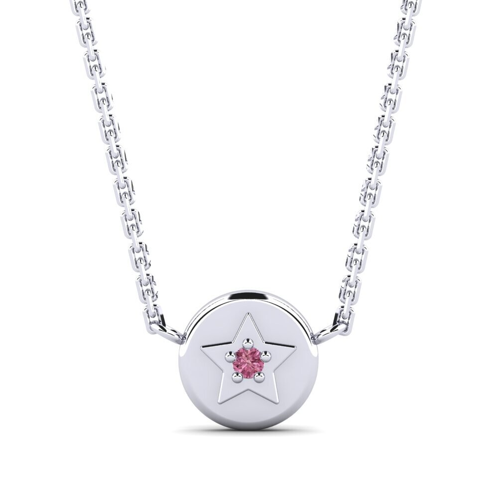 Paladio 950 Rodolita de Granito Collar para Niño Realta