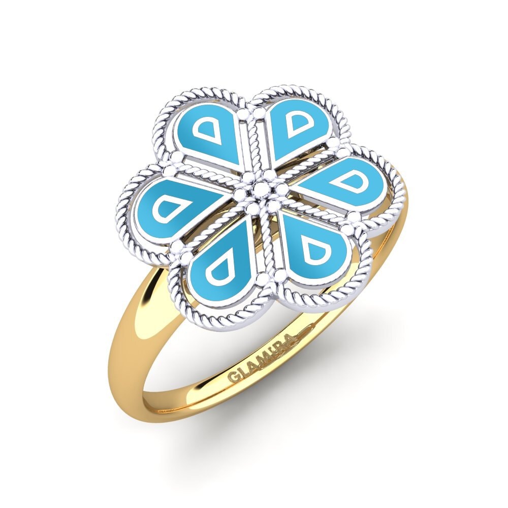 9k Oro Blanco & Amarillo Anillo Rean