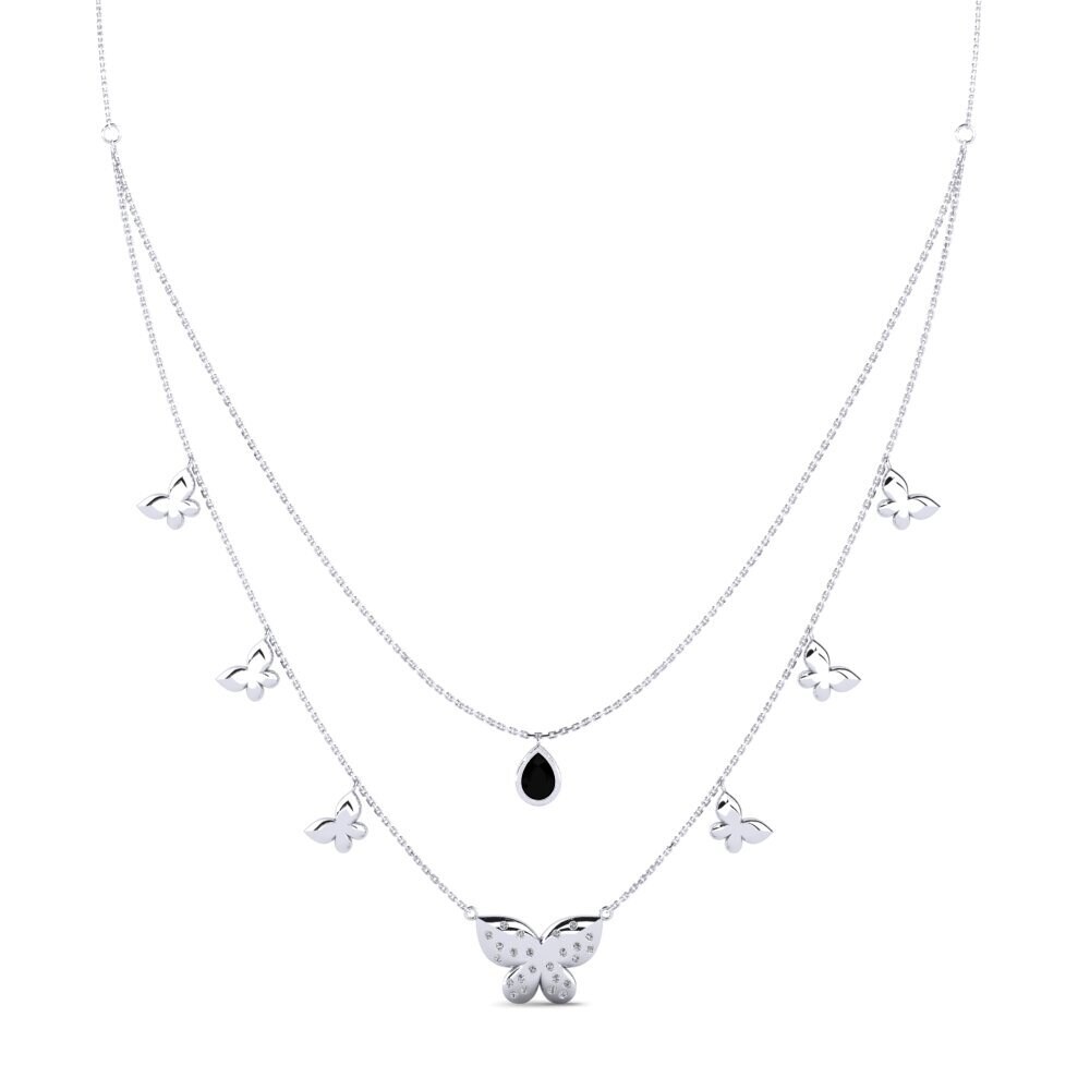 Giọt Nước Đá Sapphire Đen Dây chuyền nữ Reded