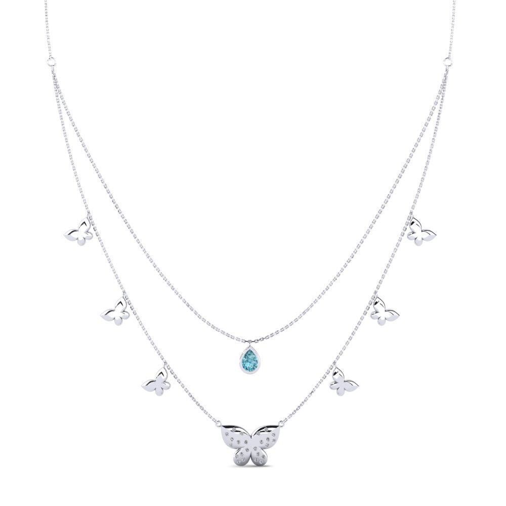 Blue Zircon Women's Necklace Reded