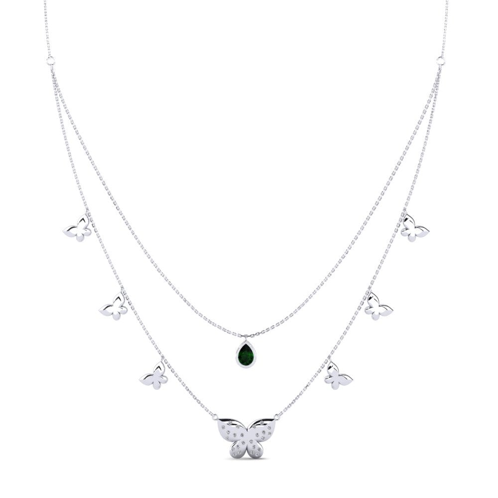 Green Tourmaline Women's Necklace Reded