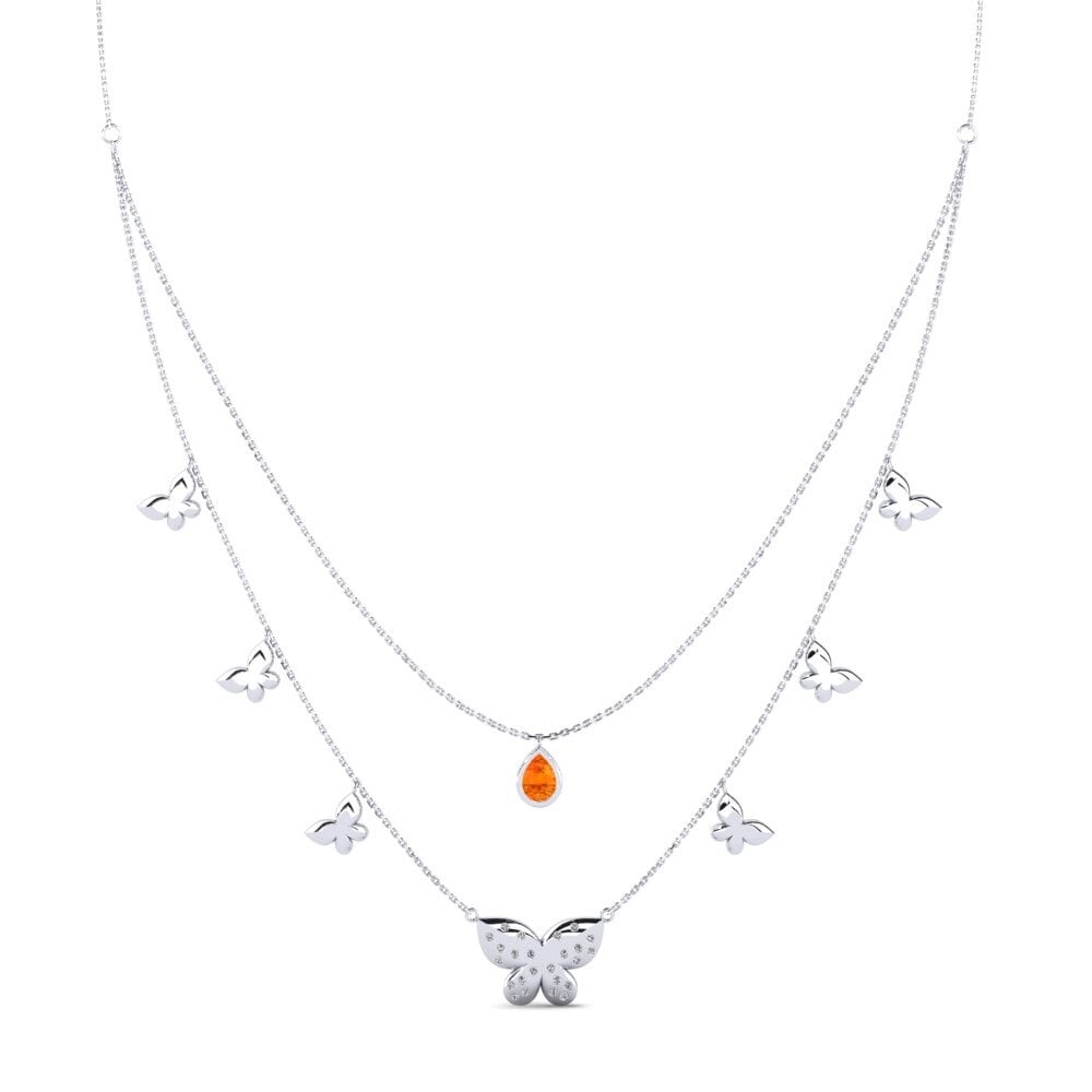 Zafiro Naranja Collar de Mujer Reded