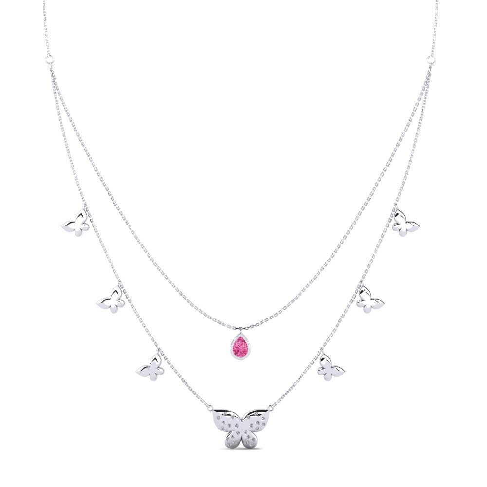 Pink Tourmaline Women's Necklace Reded