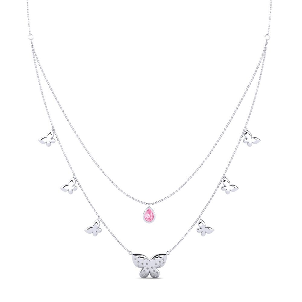 Zafiro Rosado Collar de Mujer Reded