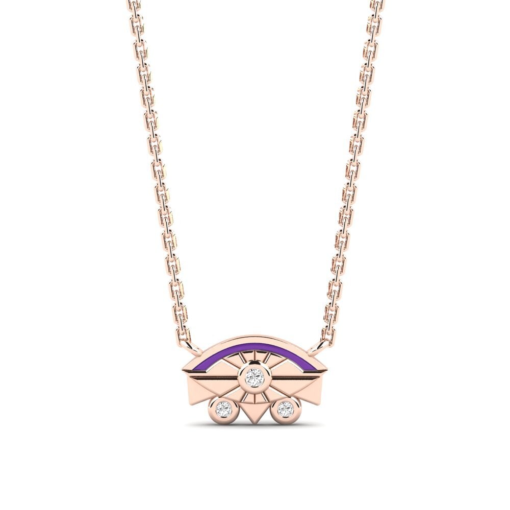 14k Oro Rosa Moissanita Collar de Mujer Regenboog