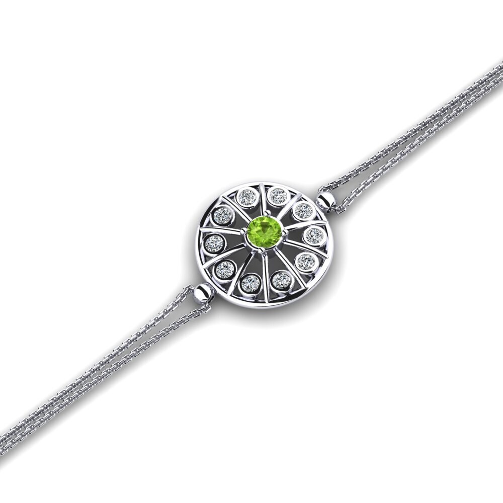 White Silver Peridot Women's Bracelet Regione
