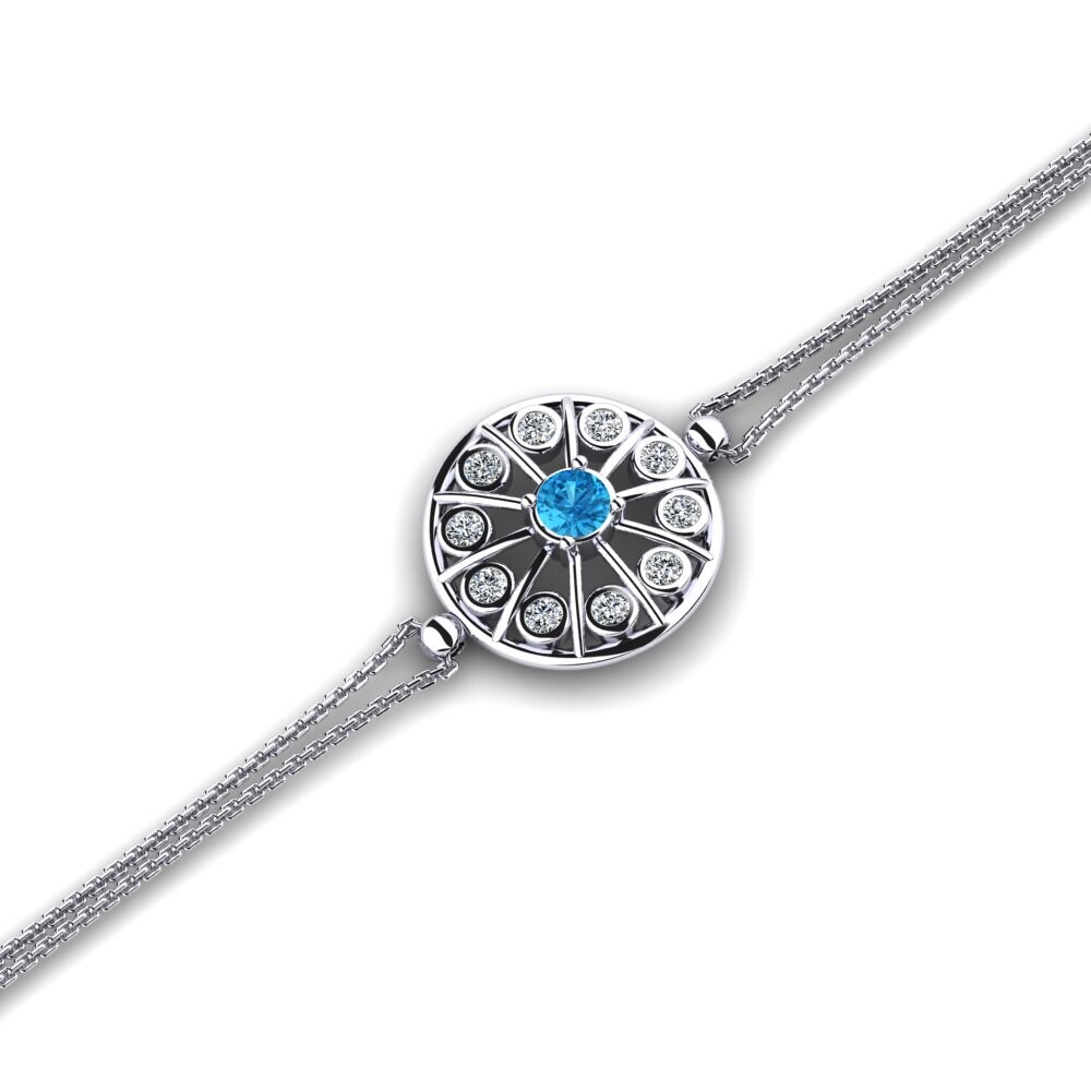 White Silver Blue Topaz Women's Bracelet Regione