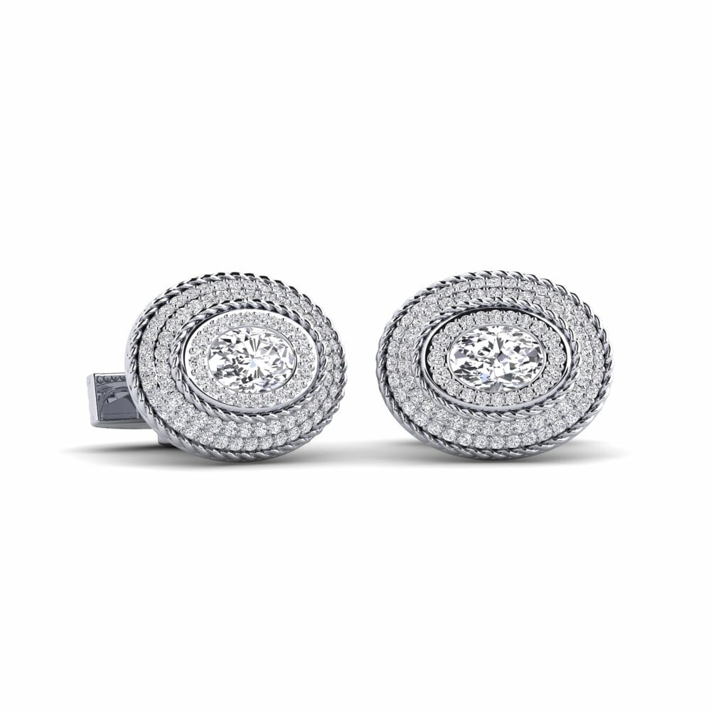 925 Prata de lei Diamante Produzido em Laboratório Abotoadura Registeel