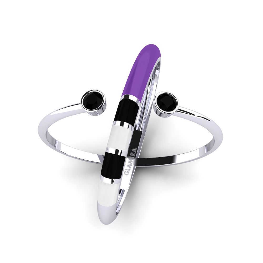 Diamante Negro Anillo Regnbu