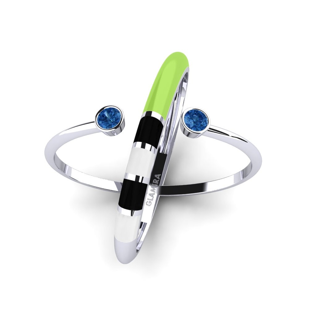 Zircônia azul escuro Anel Regnbu