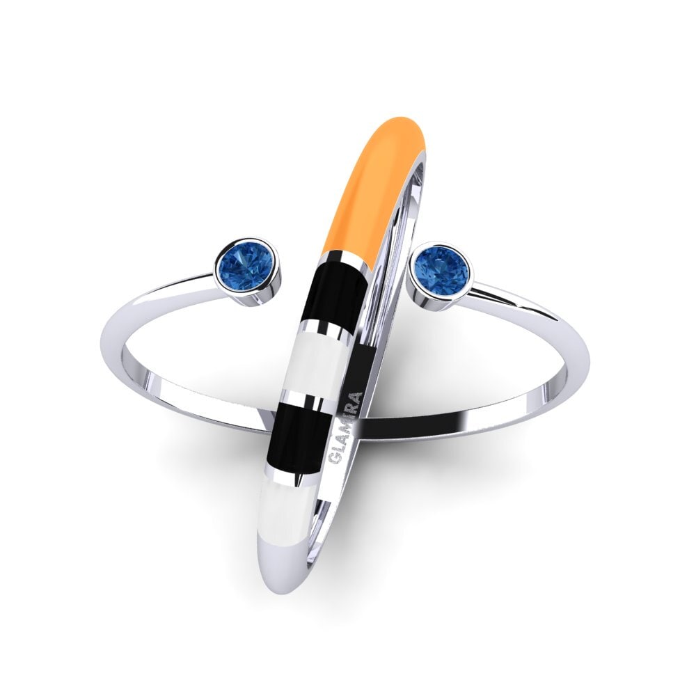 Circonita Azul Oscuro Anillo Regnbu