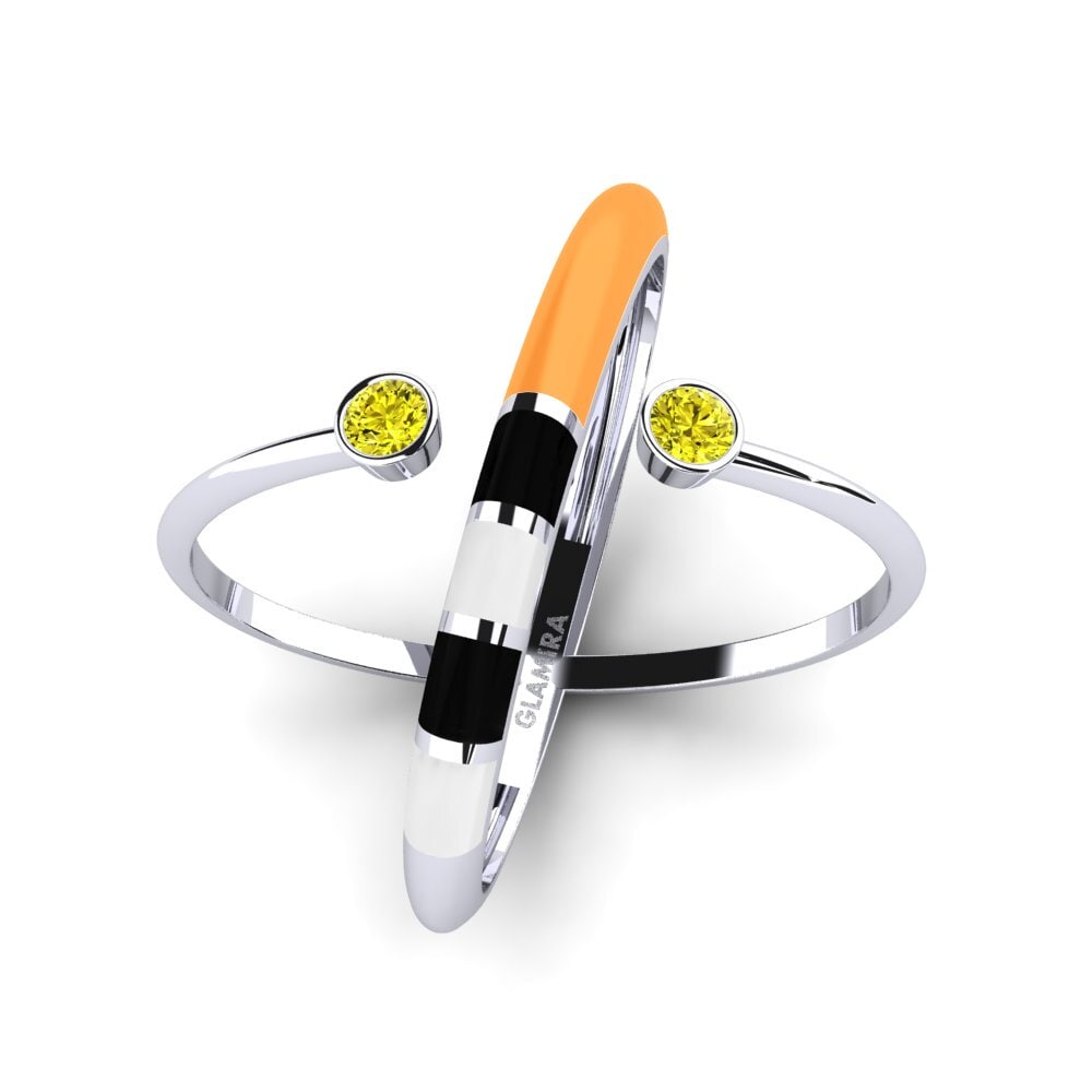 Diamante Amarillo Anillo Regnbu