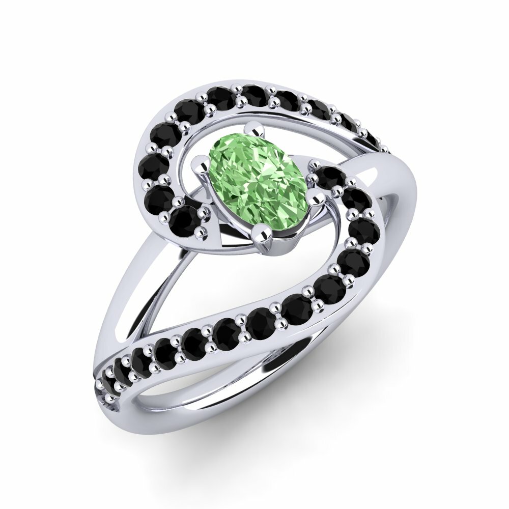 Bague de fiançailles Reine Diamant Vert