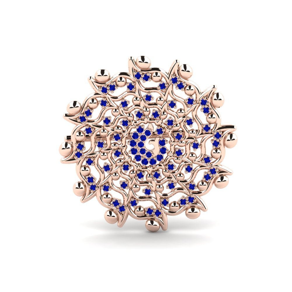 14k Oro Rosa Zafiro Broche Rejet