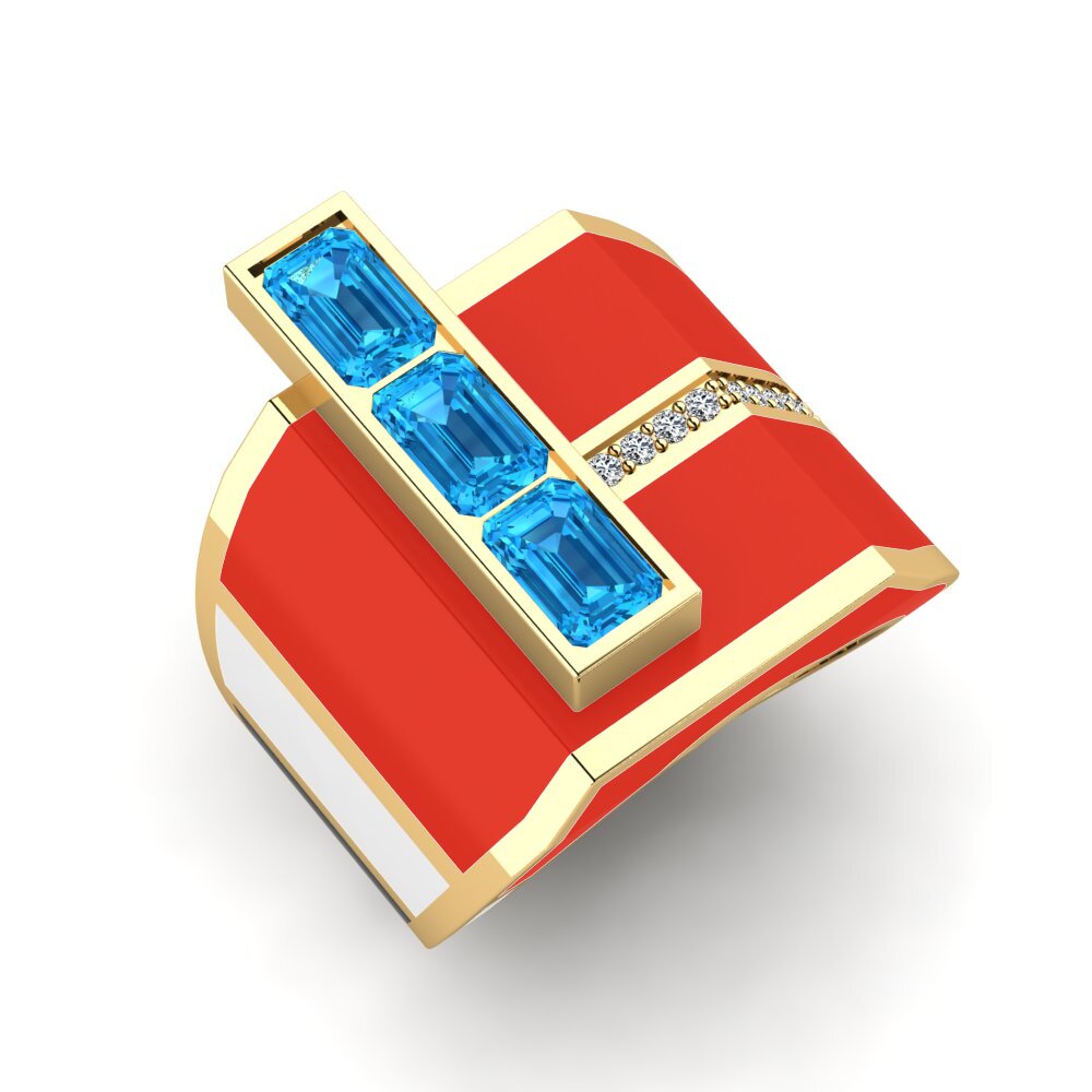 Topaze Bleue Bague pour homme Rekkef
