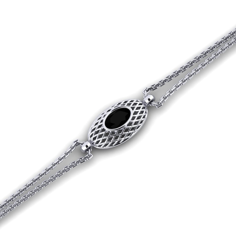 Oval Black Diamond Women's Bracelet Relibunbo