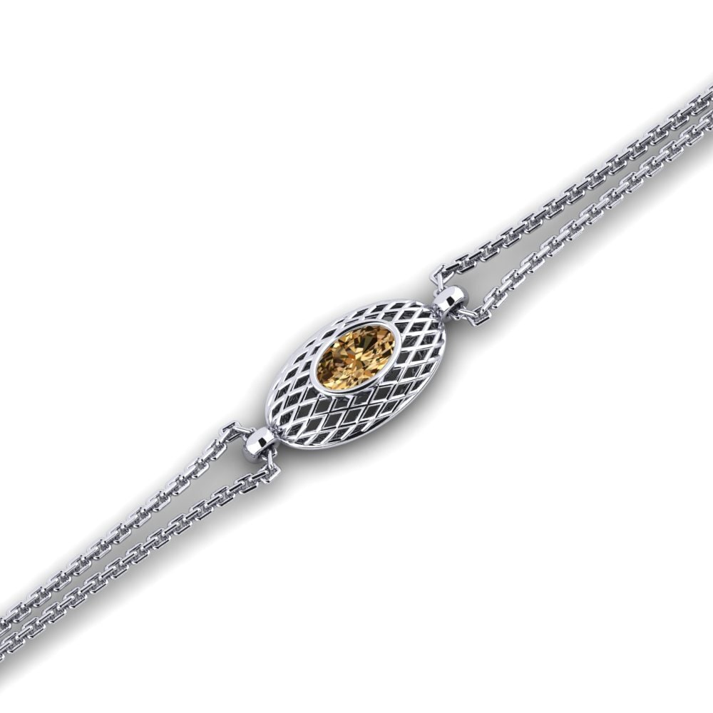Ovalado Diamante marrón Pulsera Relibunbo