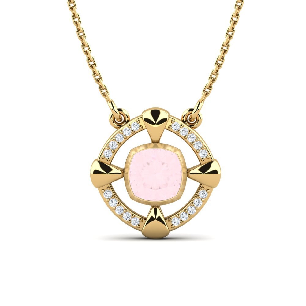 Cushion Rose Quartz Women's Necklace Remedios