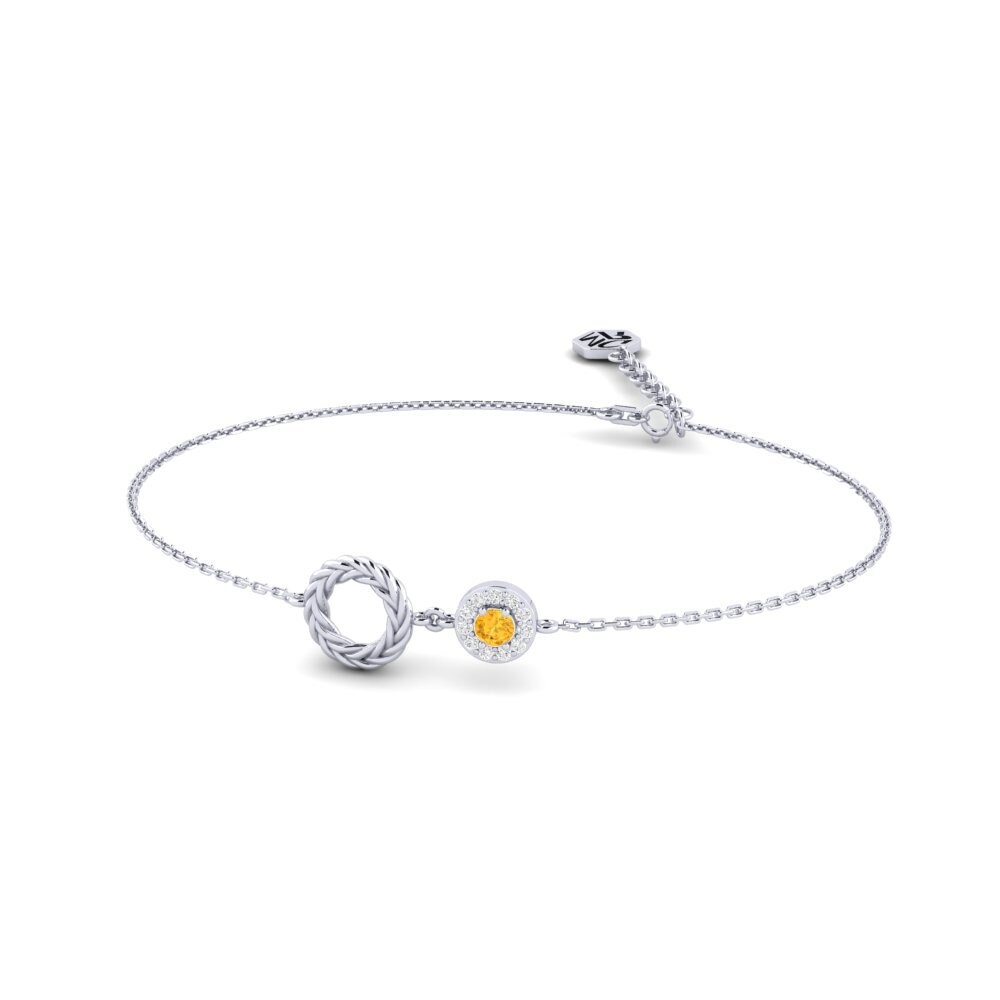 Platine 950 Citrine Bracelet pour femme Renao