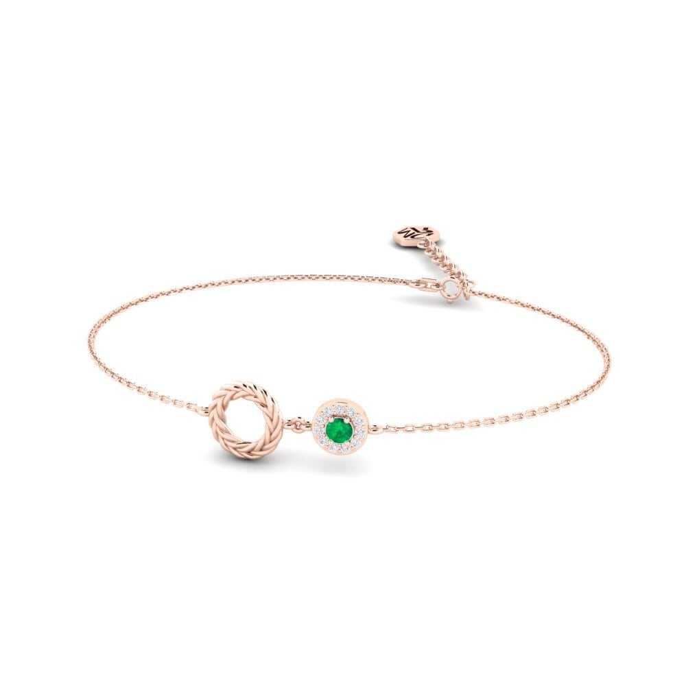 Or rose 14k Émeraude Bracelet pour femme Renao