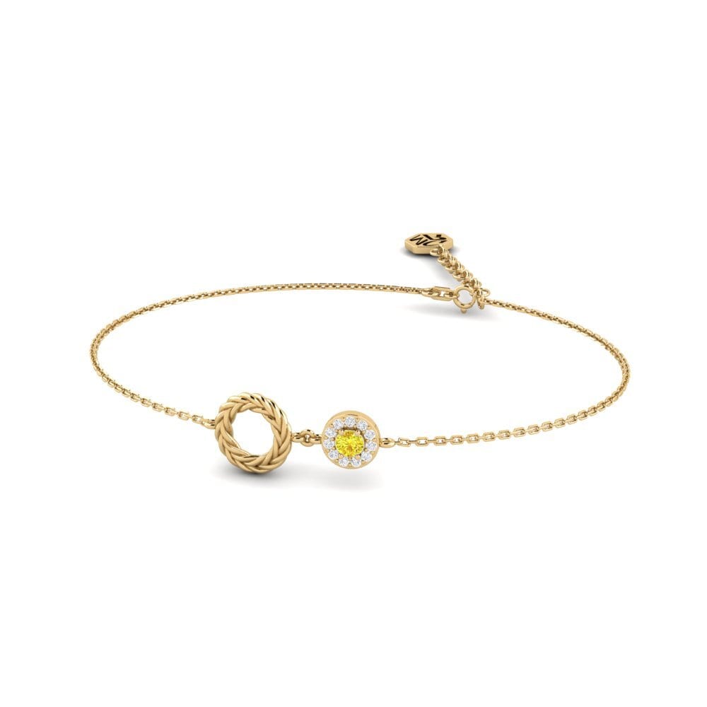 Rund Gelber Saphir Damen armband Renao