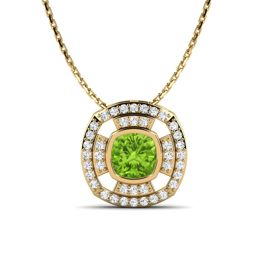 Cushion Peridot Women's Pendant Renild