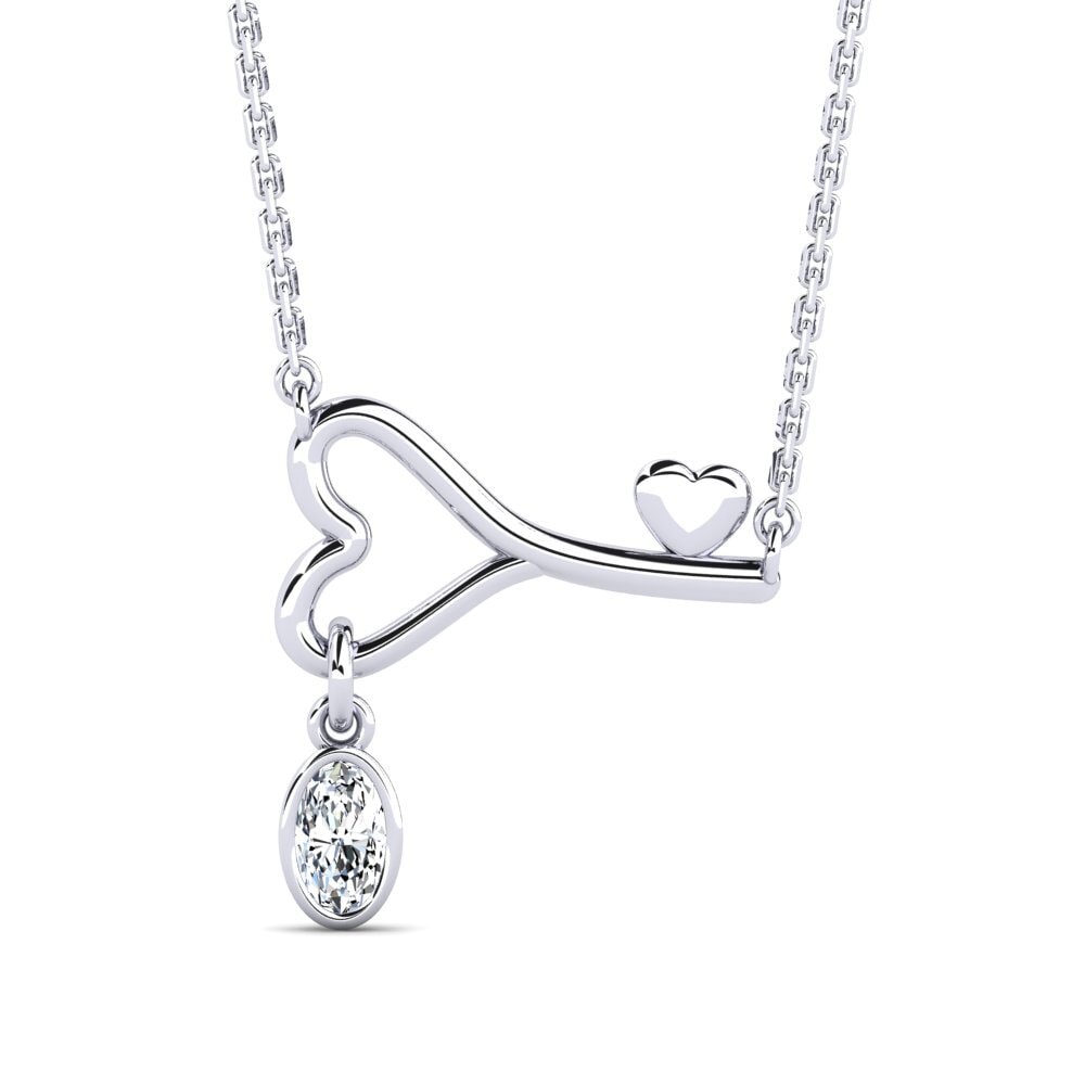 Or Blanc 585 Collier pour femme Resaix