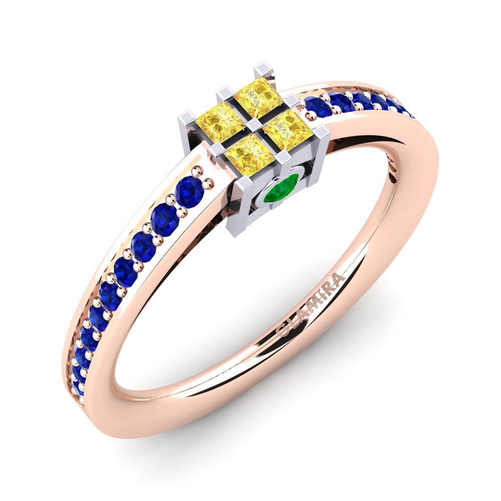 14ct Rose & White Gold Engagement Ring Resi