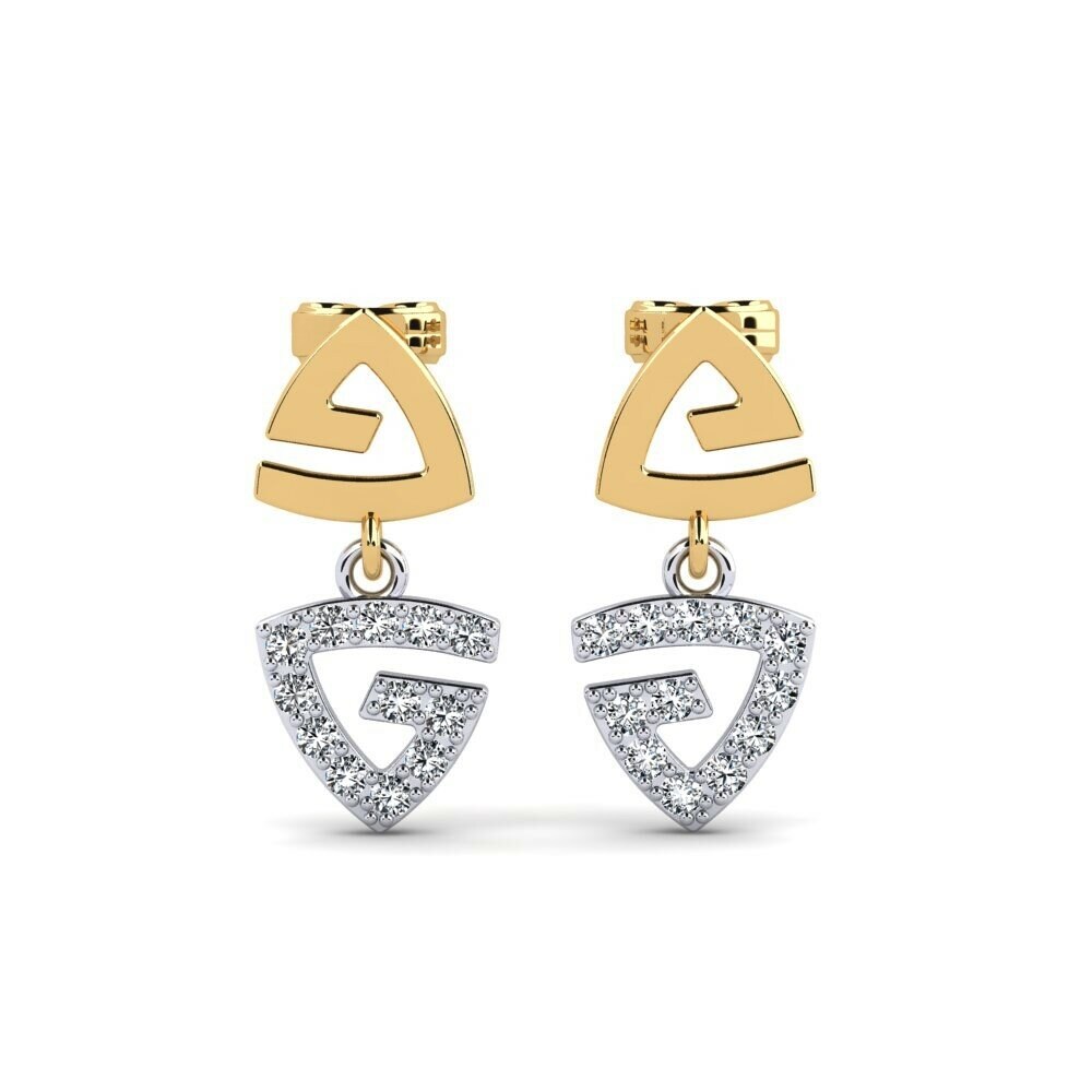 18k Oro Blanco & Amarillo Pendiente de mujer Resto