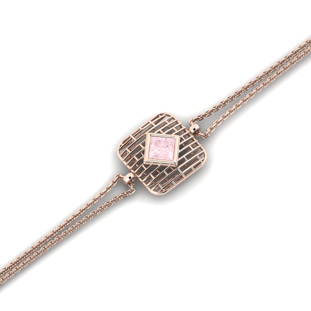 9ct Rose Gold Rose Quartz Women's Bracelet Reurtsbo