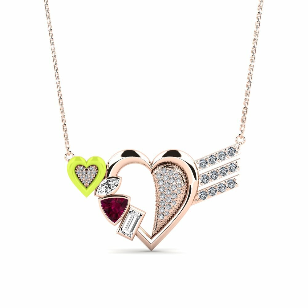 Vàng Hồng 9K Đá Rhodolite Dây chuyền nữ Revellove