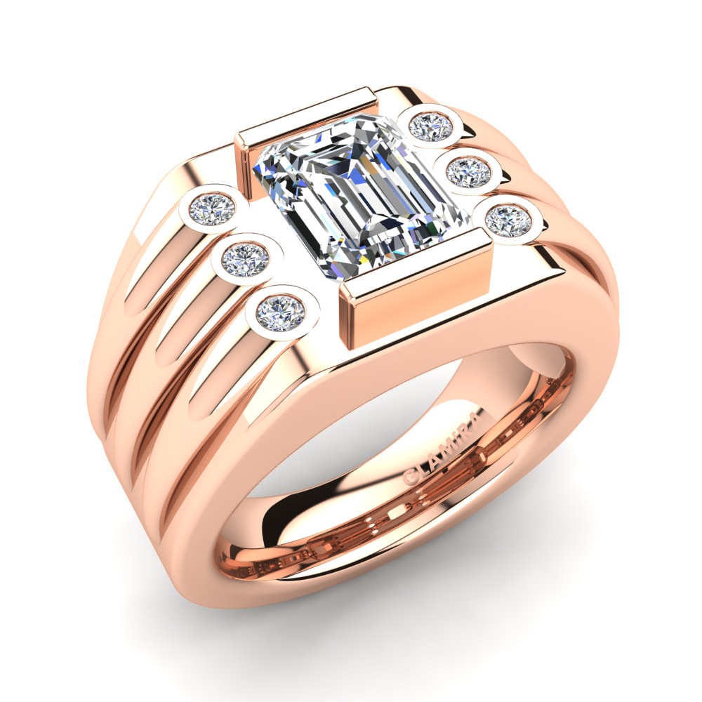 Oro Rosso 585 Moissanite Anello da uomo Reyes