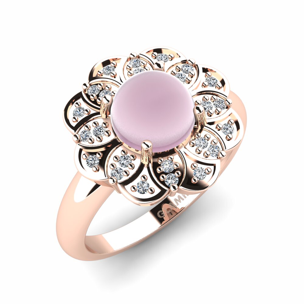 Rose Quartz Ring Rhodia