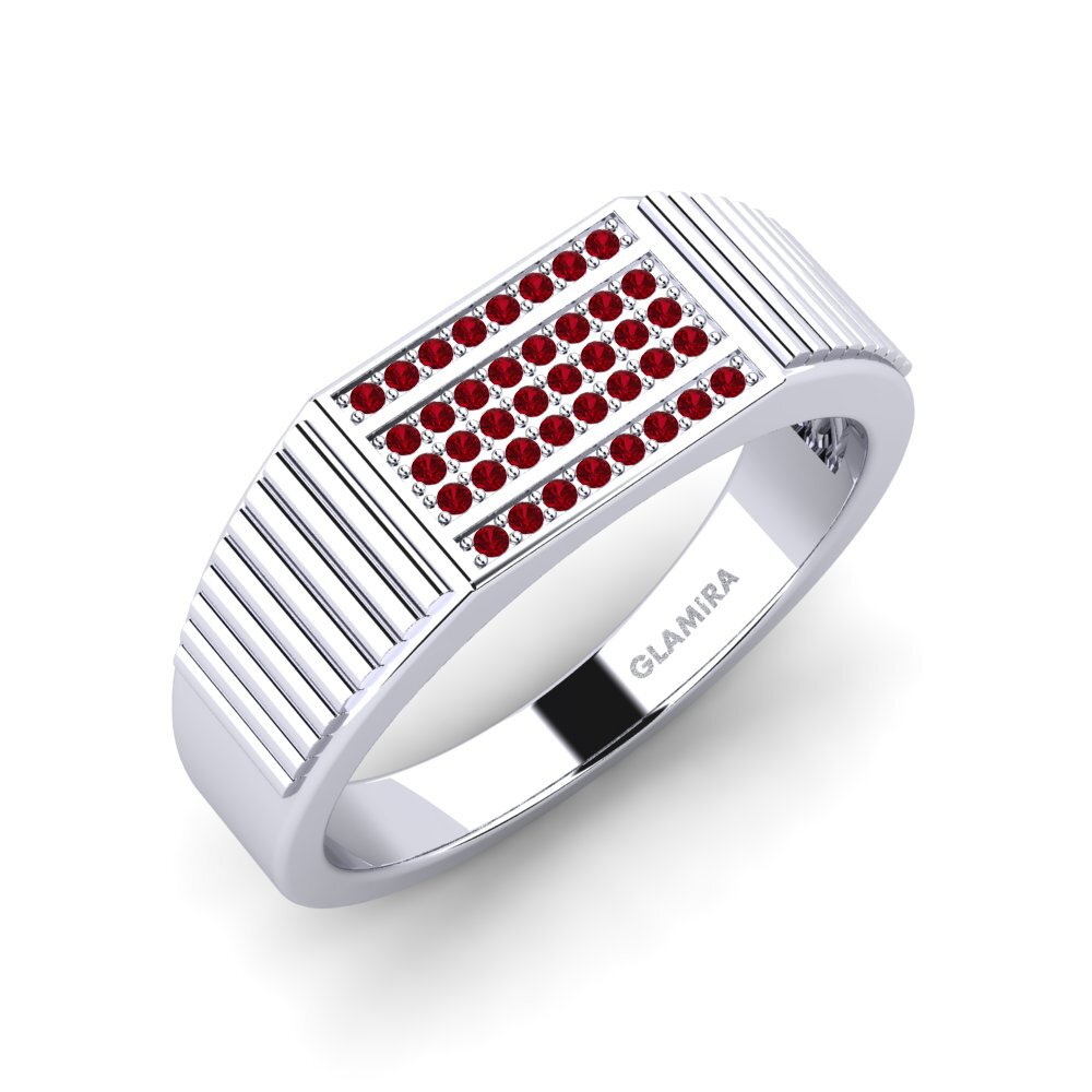 Red Zirconia Men's Ring Rhydon