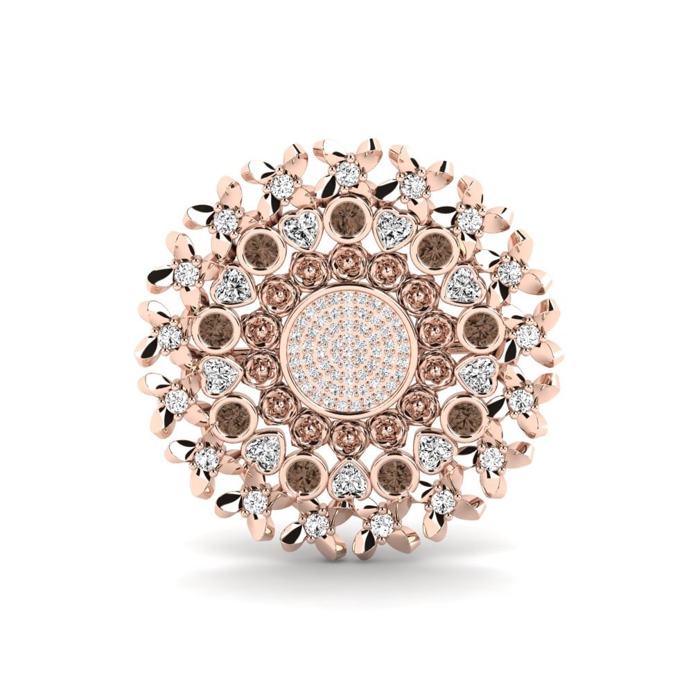 14ct Rose Gold Smoky Quartz Brooch Riatta
