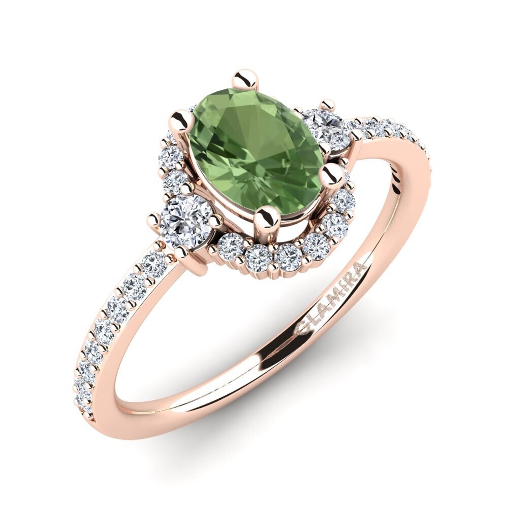 Vàng Hồng 18K Đá Sapphire Xanh Nhẫn đính hôn Richelle