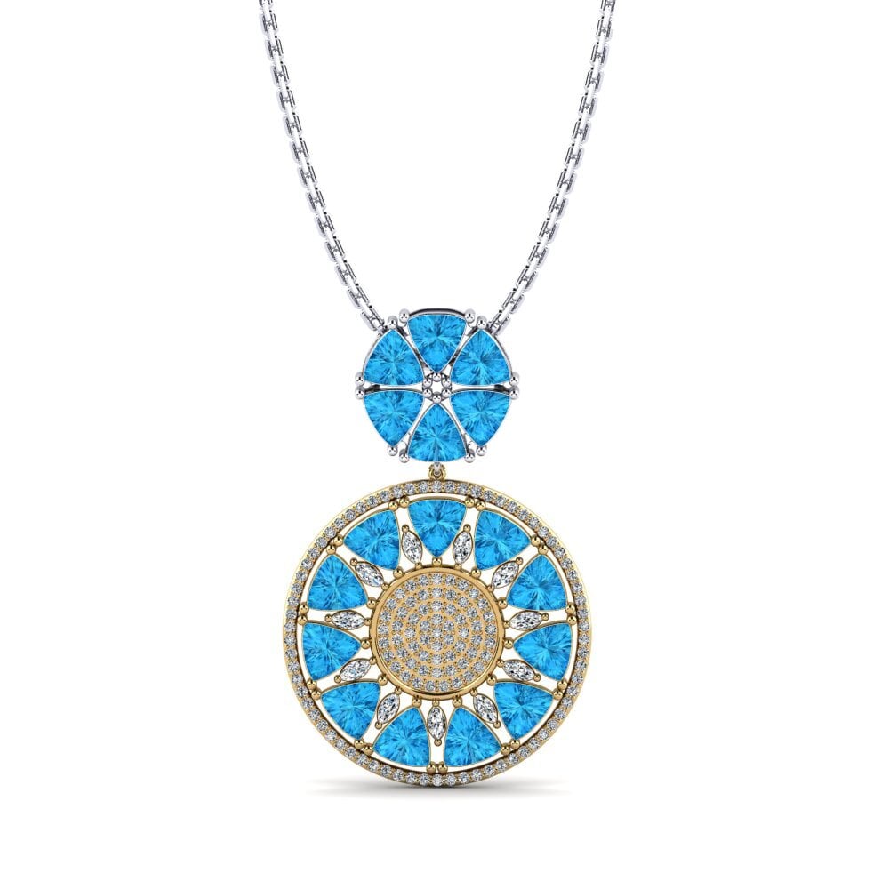 Trillion Blue Topaz Women's Pendant Ricon