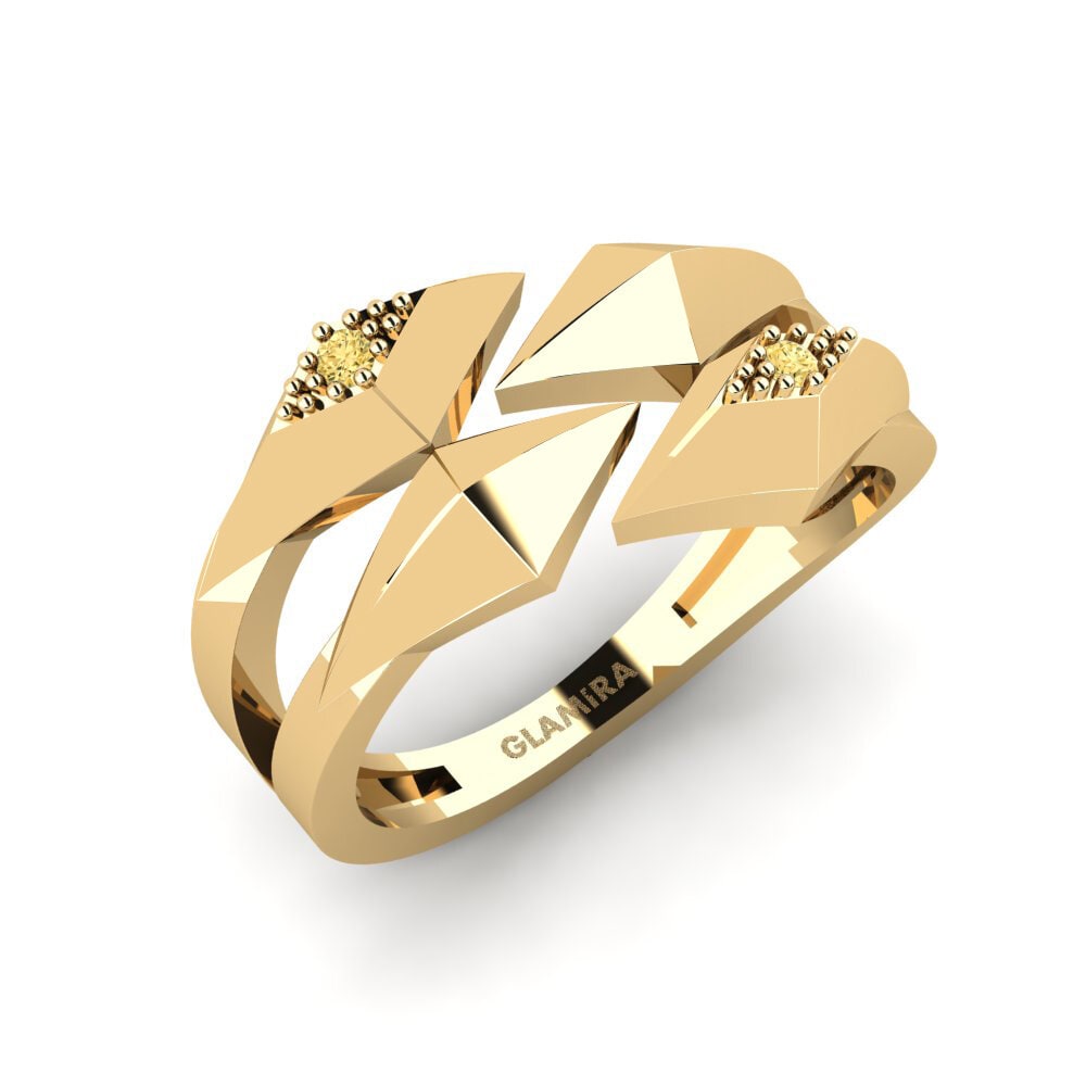 Or Jaune 18k Diamant Jaune Bague Rieky