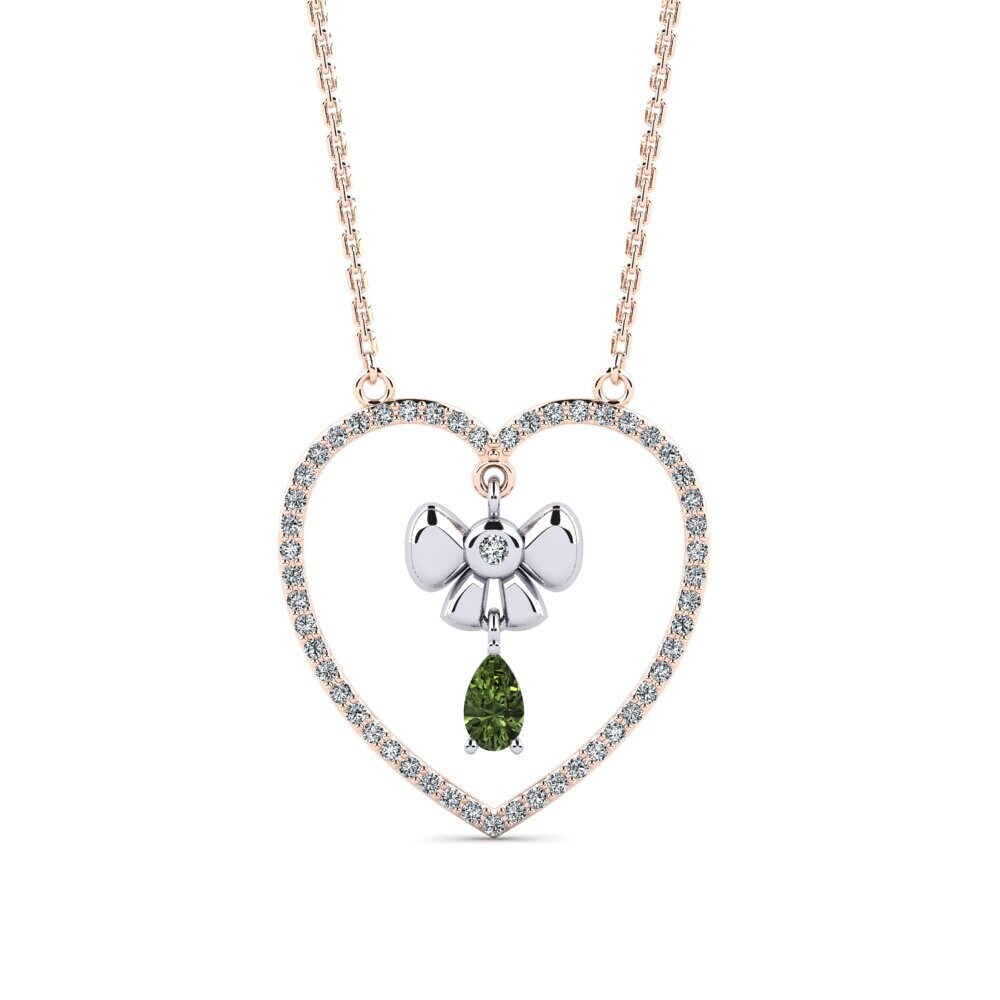 18k Oro Rosa & Blanco Zafiro Verde Collar de Mujer Rieti