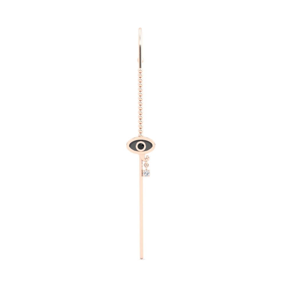 14K Rood Goud Zwarte Diamant Oorpiercing Riflessione