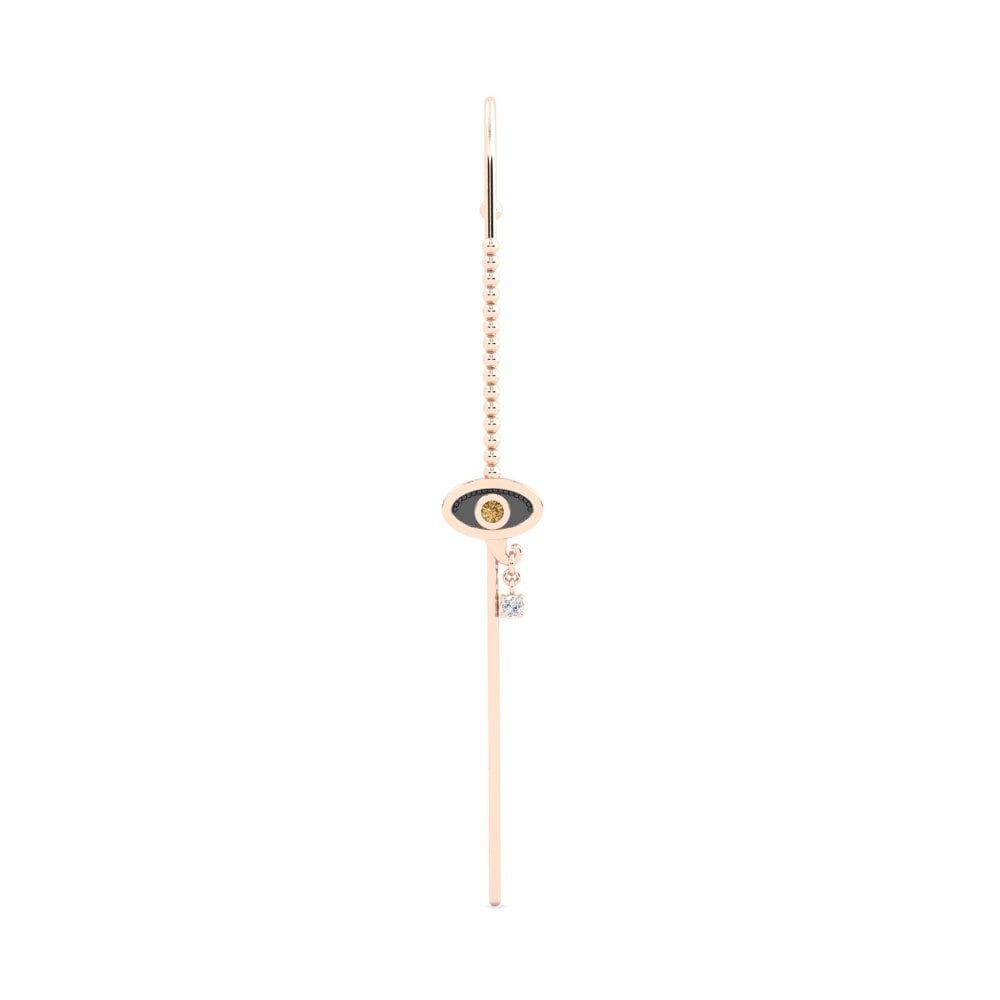 Różowe Złoto 585 Brązowy Diament Piercing uszu Riflessione